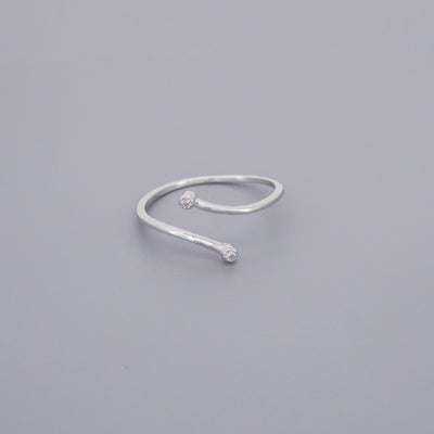 Adjustable Dainty Double Stone Rings