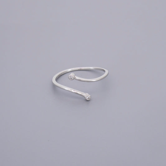 Adjustable Dainty Double Stone Rings
