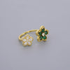 Adjustable Green Flowers Rings