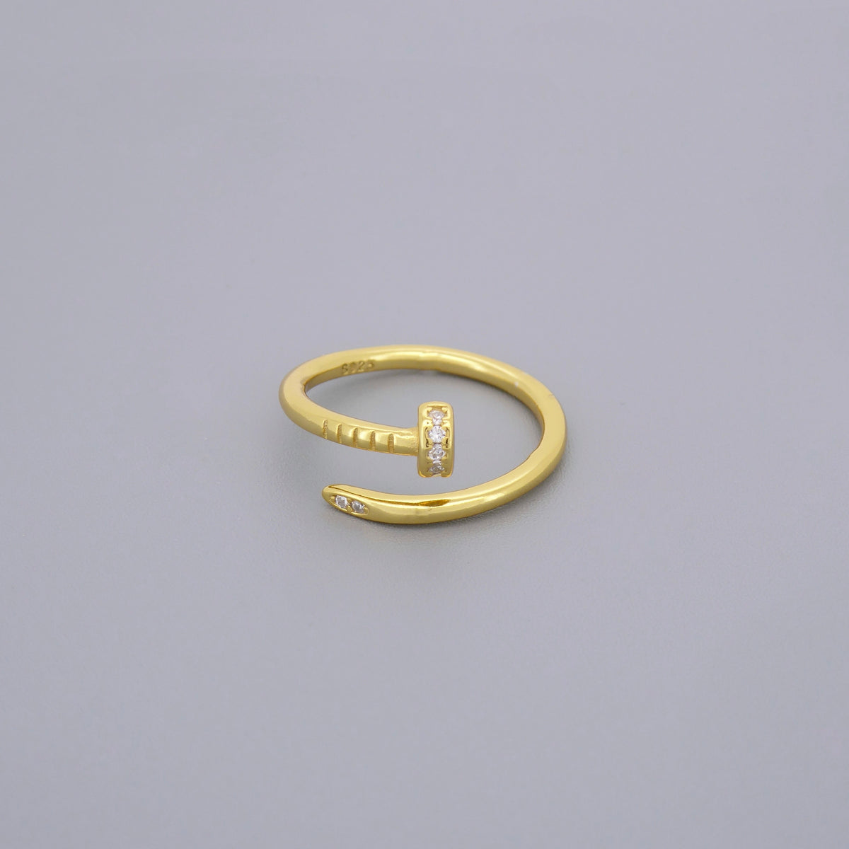 Adjustable CZ Nail Rings