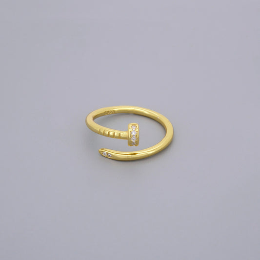 Adjustable CZ Nail Rings
