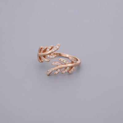 Adjustable Cz Leaf Rings