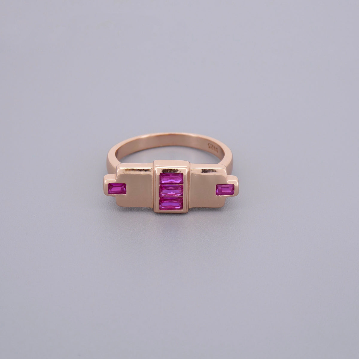 Ruby Look Art Deco Rings