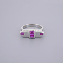 Ruby Look Art Deco Rings