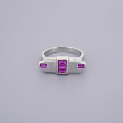 Ruby Look Art Deco Rings