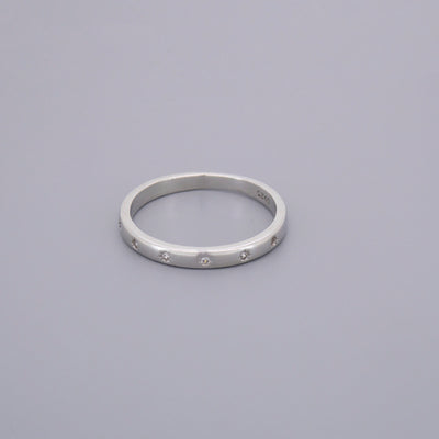 Thin Stars Cz Band Rings