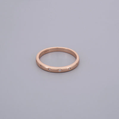 Thin Stars Cz Band Rings