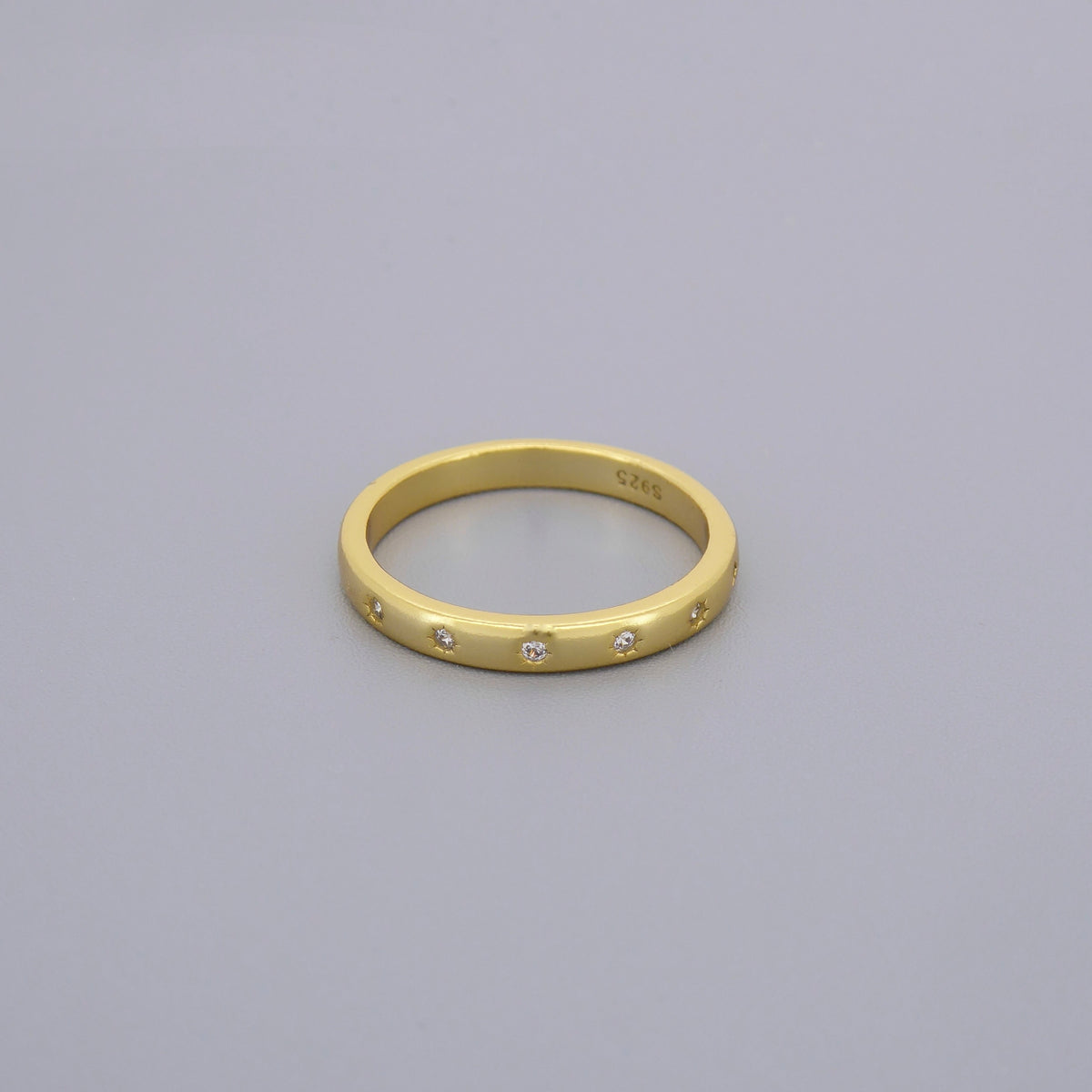 Thin Stars Cz Band Rings