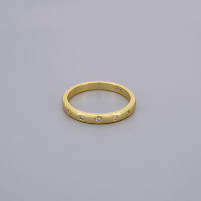 Thin Stars Cz Band Rings