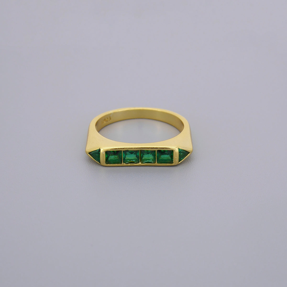 Emerald Look Art Deco Rings
