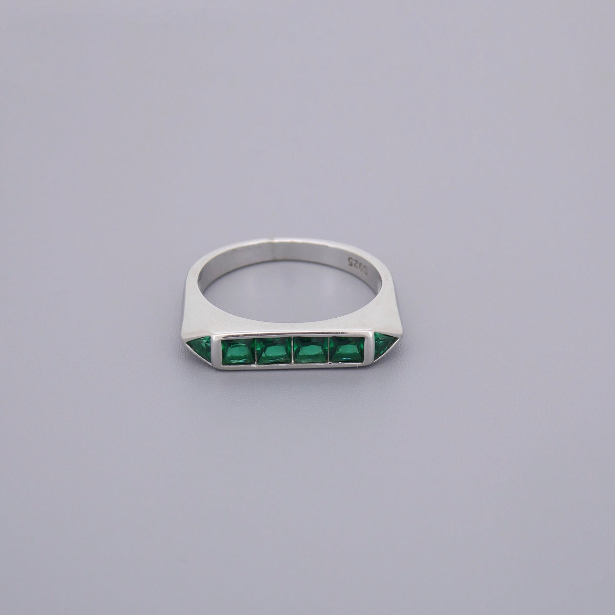 Emerald Look Art Deco Rings
