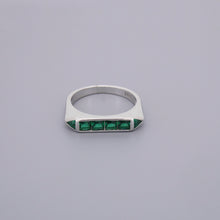 Emerald Look Art Deco Rings