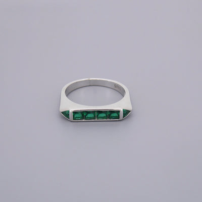 Emerald Look Art Deco Rings