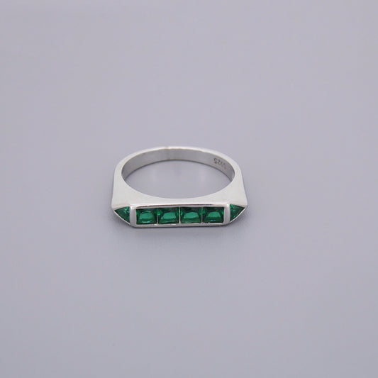 Emerald Look Art Deco Rings