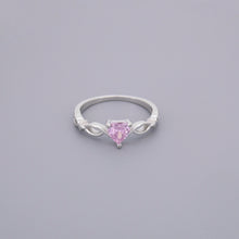 Pink Cz Stone Heart Ring