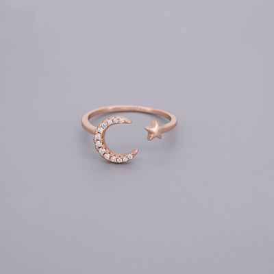 Small Moon Star Adjustable Rings