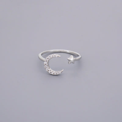 Small Moon Star Adjustable Rings