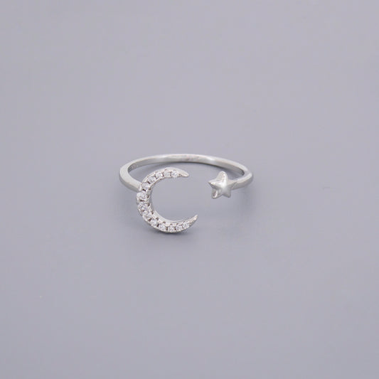 Small Moon Star Adjustable Rings