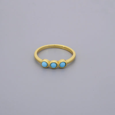 Turquoise Trio Rings