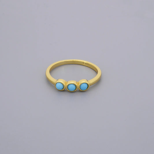 Turquoise Trio Rings