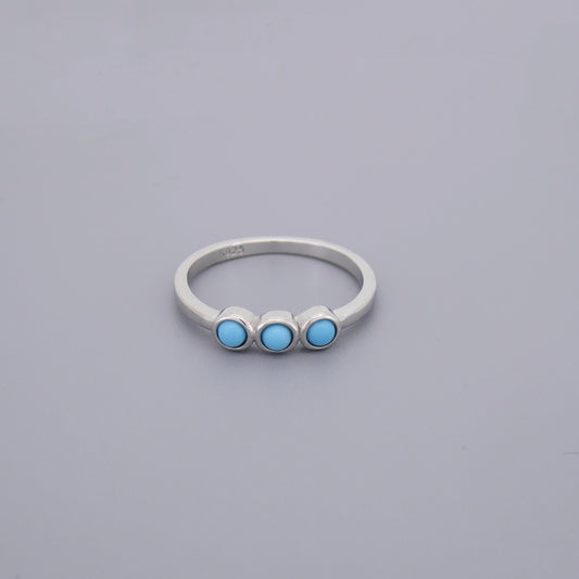 Turquoise Trio Rings