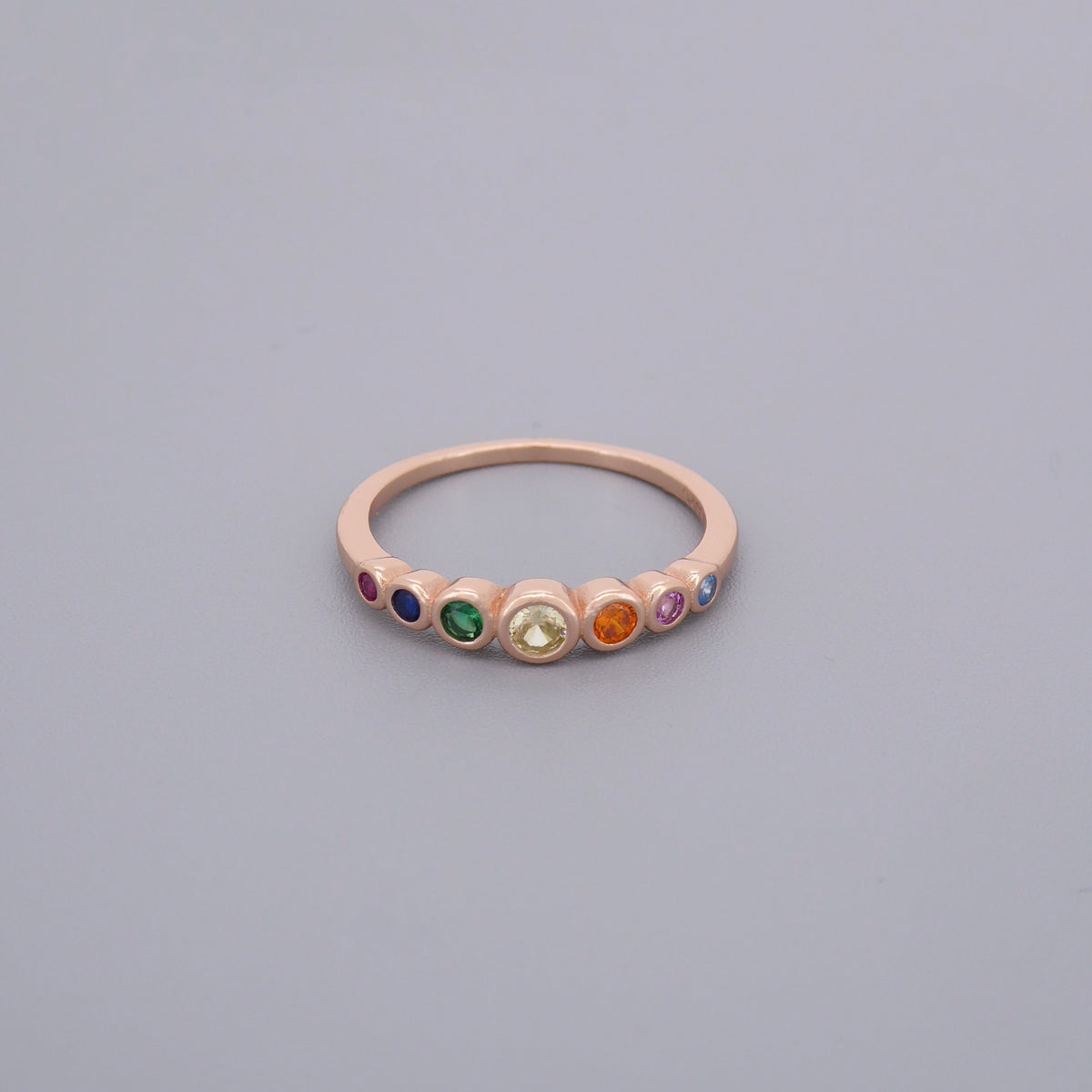 Rainbow Half Eternity Rings