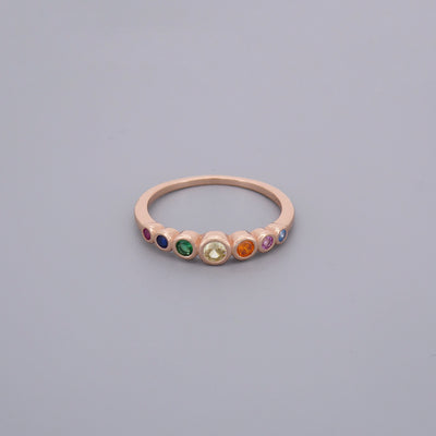 Rainbow Half Eternity Rings