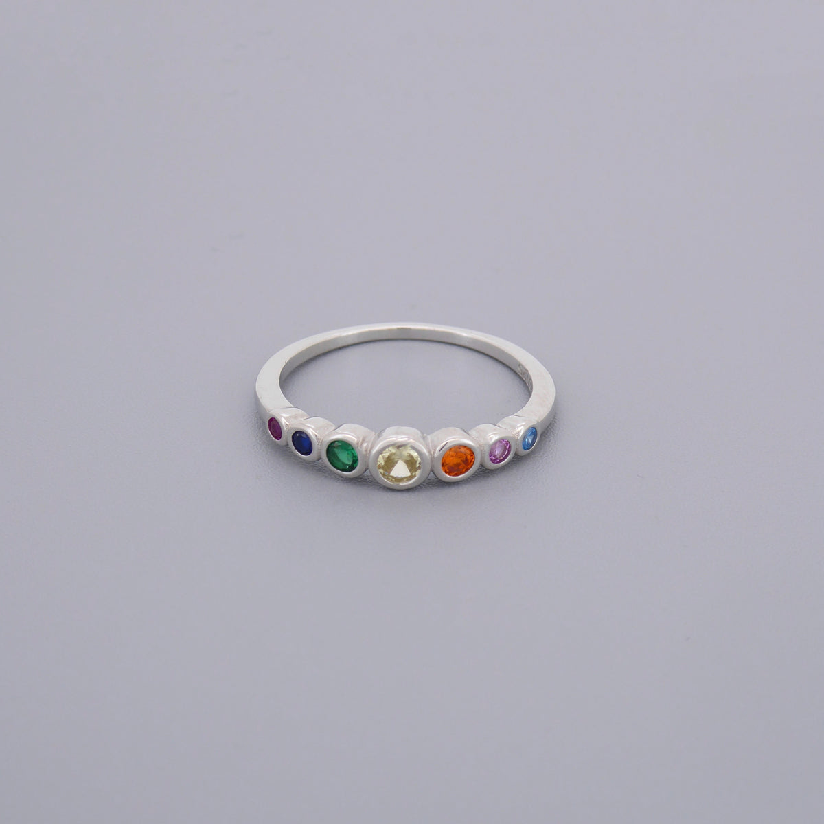Rainbow Half Eternity Rings