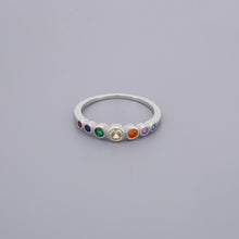 Rainbow Half Eternity Rings
