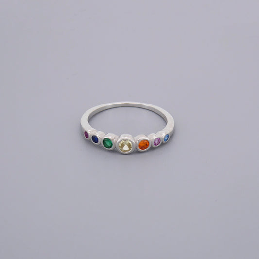 Rainbow Half Eternity Rings