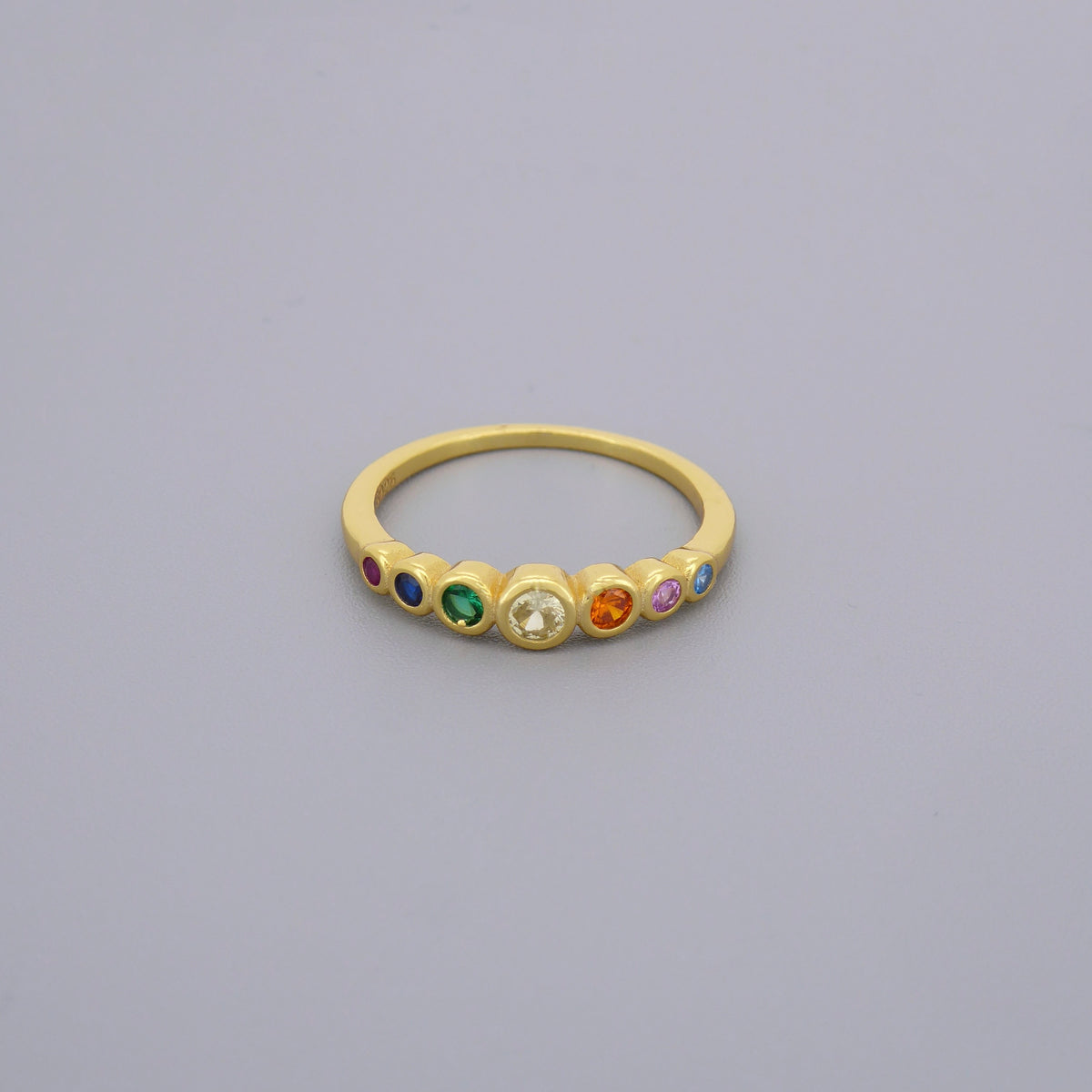 Rainbow Half Eternity Rings