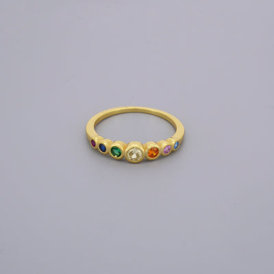 Rainbow Half Eternity Rings