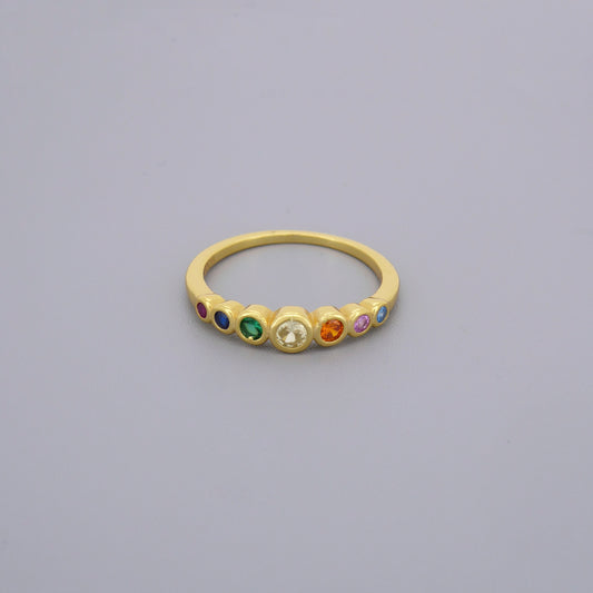 Rainbow Half Eternity Rings