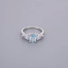 Aquamarine Look Princess Rings