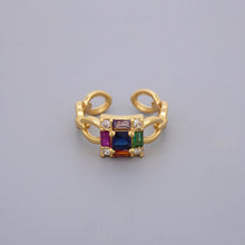 Colourful Cz Cluster Ring