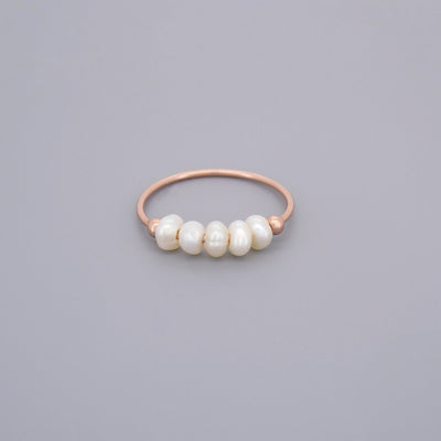 Half Eternity Pearl Rings