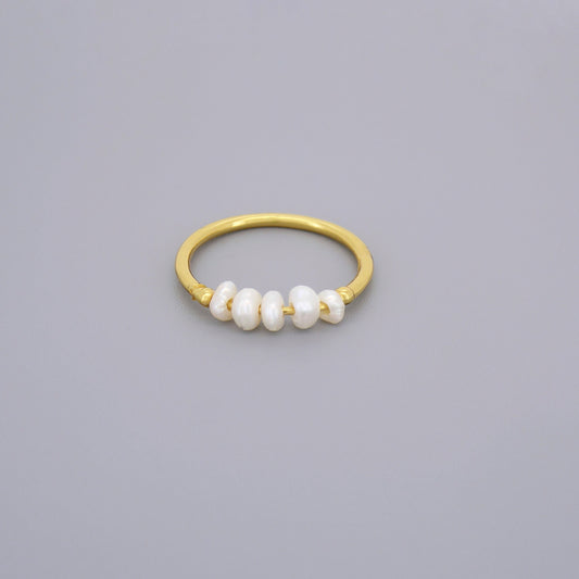 Half Eternity Pearl Rings