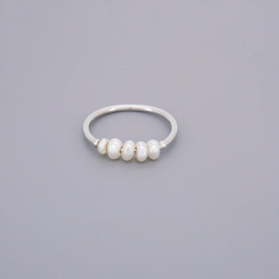 Half Eternity Pearl Rings