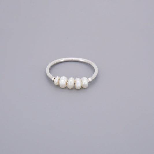 Half Eternity Pearl Rings