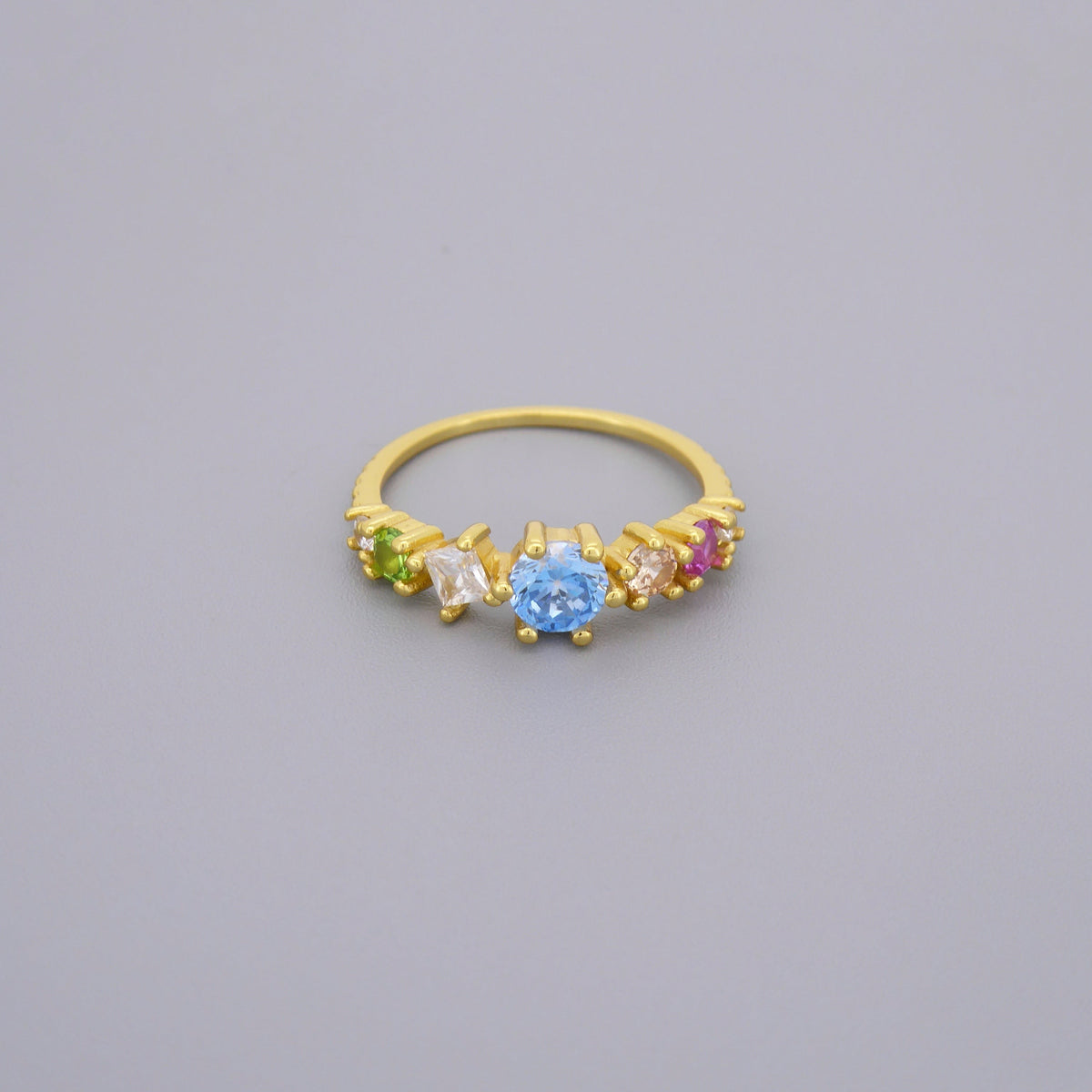 Colourful Half Eternity Ring