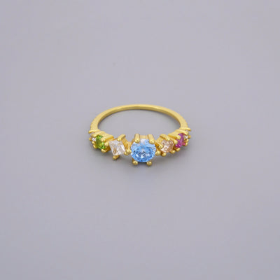 Colourful Half Eternity Ring