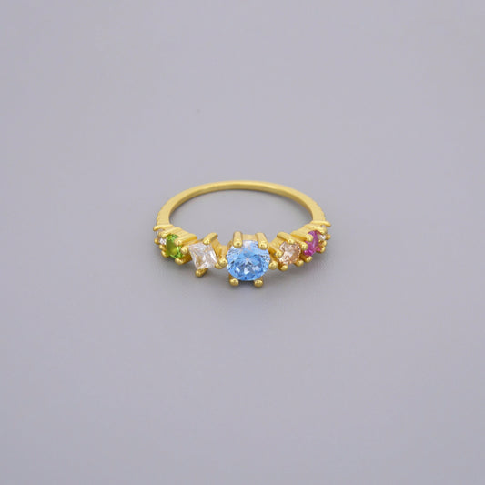Colourful Half Eternity Ring