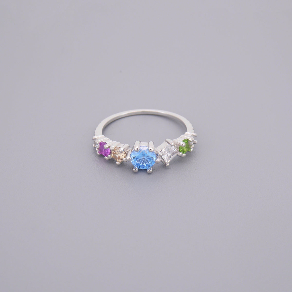 Colourful Half Eternity Ring