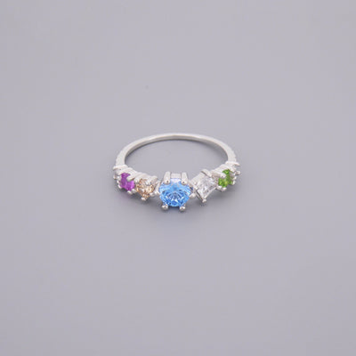 Colourful Half Eternity Ring