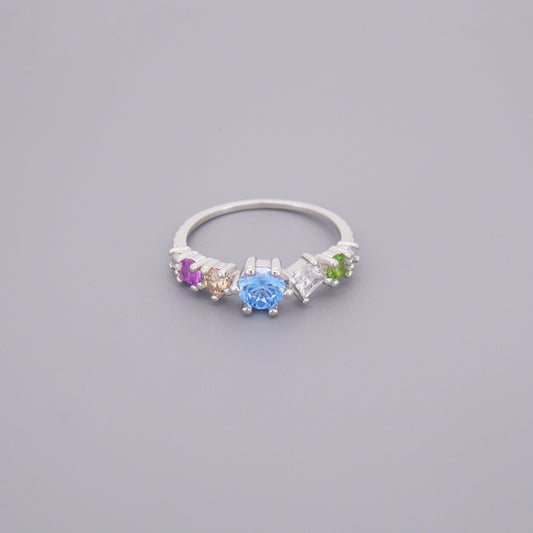 Colourful Half Eternity Ring