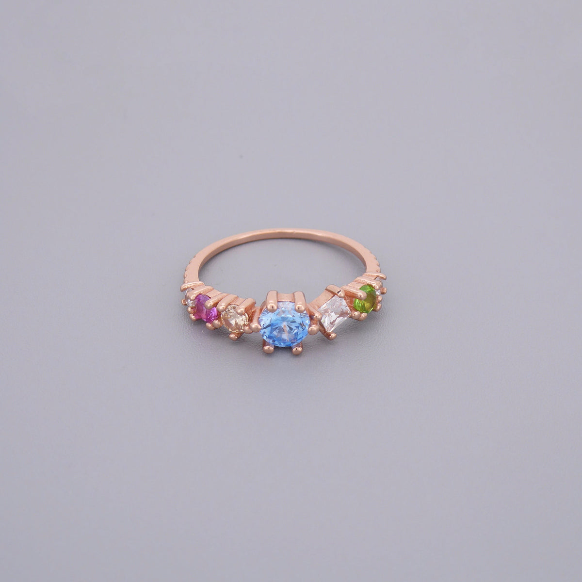 Colourful Half Eternity Ring