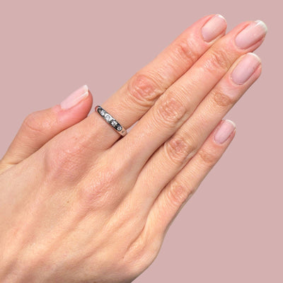 Five Stars Cz Signet Rings