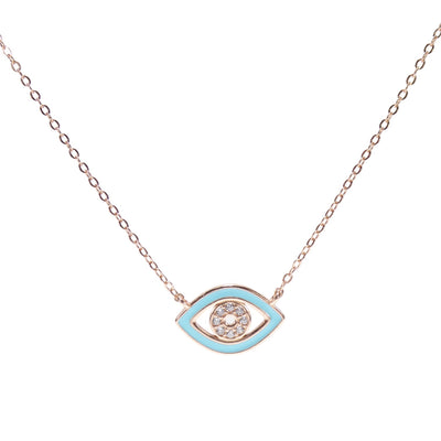 Turquoise Enamel Eye Necklace