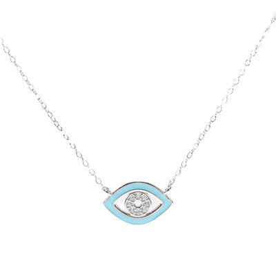Turquoise Enamel Eye Necklace