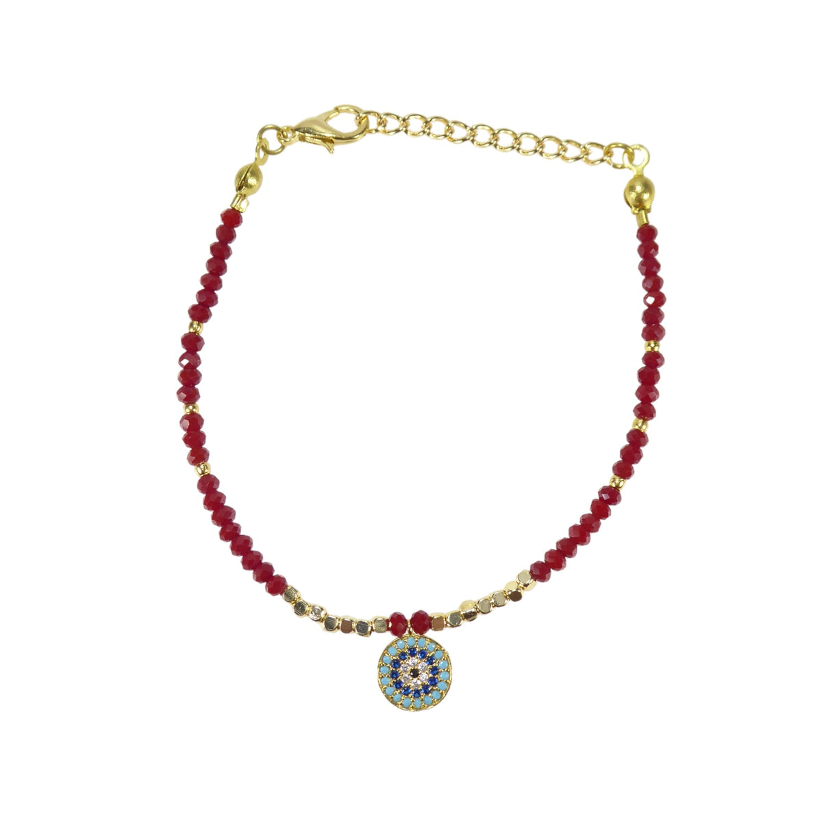 Evil Eye Bead Bracelets in Gold Plated